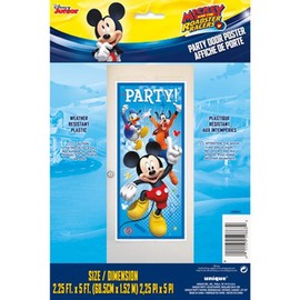 Unique Industries Plastic Mickey Mouse Door Poster (1 Count), 60" x 27", Multicolor (59863)