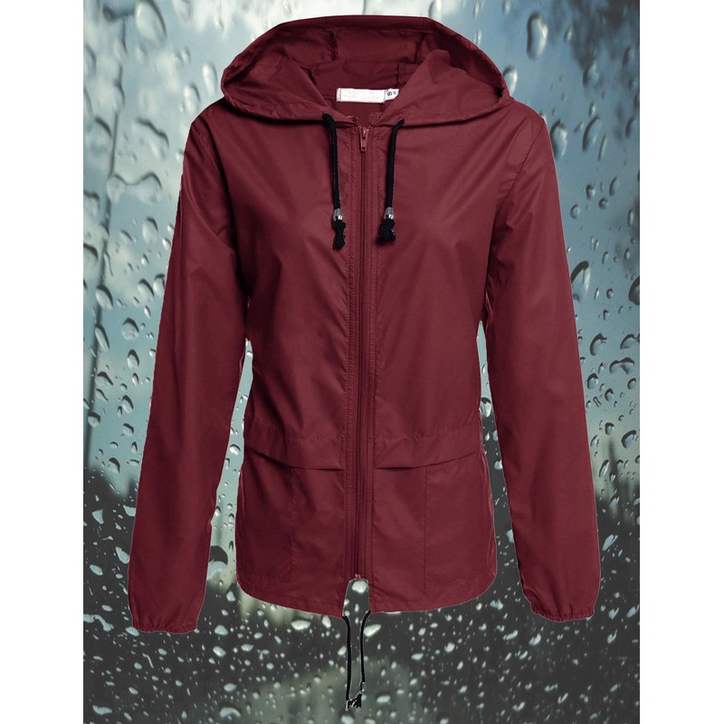 Avoogue Rain Jackets Women Lightweight Waterproof Windproof Raincoat Packable Outdoor