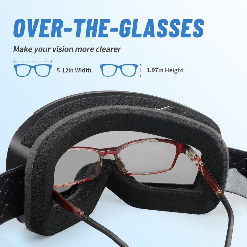 Adults Ski Goggles Snow Goggles (black frame/silver lens(vlt 12%))