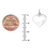 Ritastephens Sterling Silver Shiny Puffed Heart Polished Charm Pendant Necklace