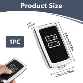 Key Card Case for Renault, Car Key Cover Key Fob TPU Protective Cover Shell for Keyless Smart Card Compatible with Clio Megane Kadjar Captur Dacia Duster Shockproof Signal-Friendly Transparent Button