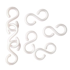 Healifty Plastic S-shaped Hooks Hangers Kitchen Bathroom Spoon Towel Clothes Utensils Shop Snack Hanging Pothooks Storage Shelves 100 Pieces (White)