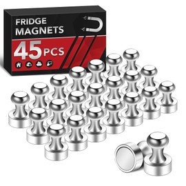 TOP MAGNETS Fridge Magnets Strong Magnets, 45Pcs Refrigerator Magnets,Cute Magnets Small Magnets for Whiteboard, Magnetic Push Pins for Kitchen Must Haves, Fun Magnets for Office or Locker Accessories