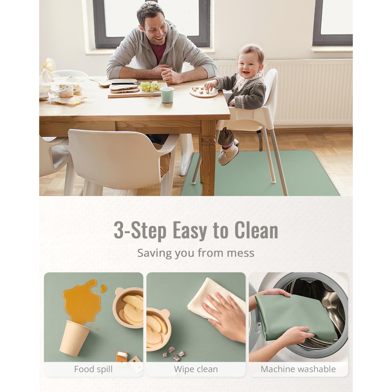 Blissful Diary Baby Splat Mat for Under High Chair, 50.4