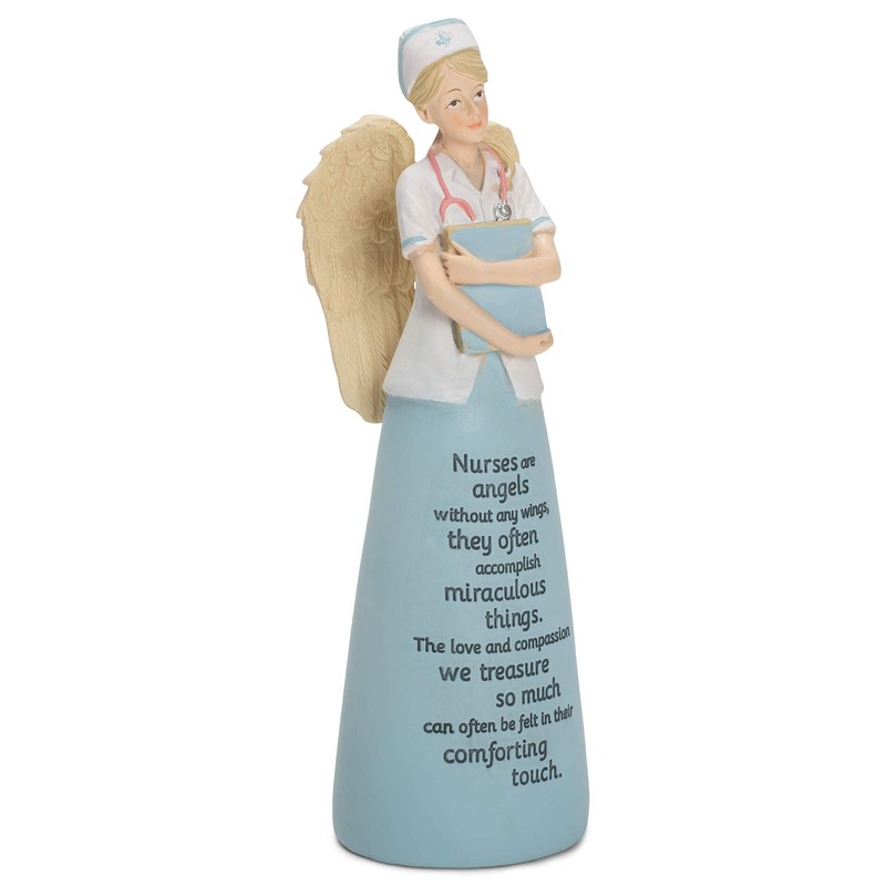 Dicksons Nurses are Angels Without Wings Blue 6 Inch Resin