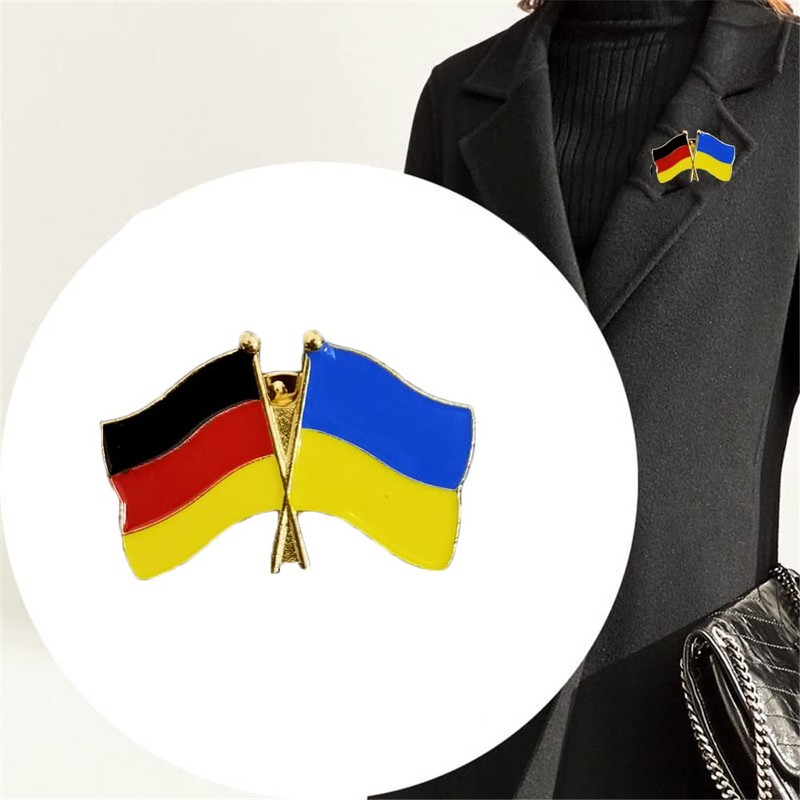 Germany-Ukraine Friendship Pin Flags Pin Germany and Ukrainian Flag Lapel