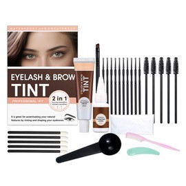 2 In 1 Eyelash & Eyebrow Tint Kit, Lash Tint and Eyebrow Dye, Semi-Permanent Eyelash Tint & Eyebrow Dye with Complete Tools, Fast & Easy to Use, Last Up to 4-6 Weeks (03# black)