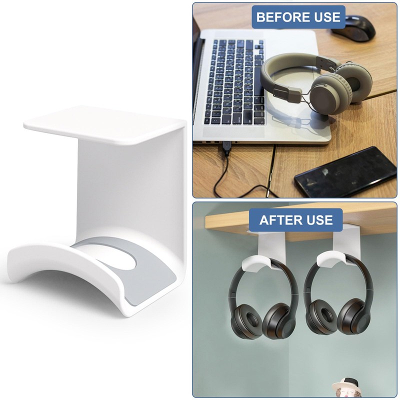 BITEFU Pack of 2 Headset Holder Wall, Headset Holder White