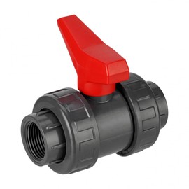 REKUBIK PVC-U Ball Valve Teflon/EPDM 2X Internal Thread Size 3/4 Inch Female x 3/4 Inch Female Thread