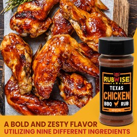 Rubwise Texas Style Chicken Seasoning Rub (No MSG) | BBQ Rubs and Spices for Smoking and Grilling Poultry | Great for Turkey, Duck, and Seafood | Premium Meat Seasonings and Spice Dry Mix | 6oz
