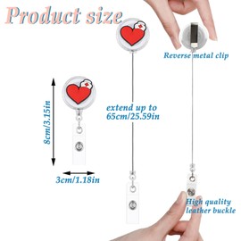 10PCS Nurse Badge Reels,CordName Card Holders with Clip,Retractable Cute Nursing ID Badge Reels,Creative Pattern Themed Badge Clip, Gifts for Doctors, Nurses, Medical and Health Hospitals Workers