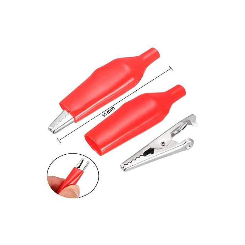 bnafes 20Pcs Alligator Clips Black Red Soft Insulated Boots Covered