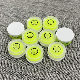 YMGBHNKJLS 5Pcs Small Circular Bubble Levels with Double Sided Adhesive Bottom Mini Little Stick-on Bubble Spirit Level Measuring Layout Tools Levels (15x6mm)