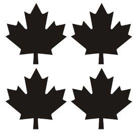 CUSHYSTORE 4X Maple Leaf Canada Canadian National Country Sticker Decal for Laptop Phone Scrapbook (2.5", Black)