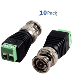 10Pcs Screw Terminal Camera BNC Male Video Balun Connectors,for Coax CAT5 CCTV Security Camera