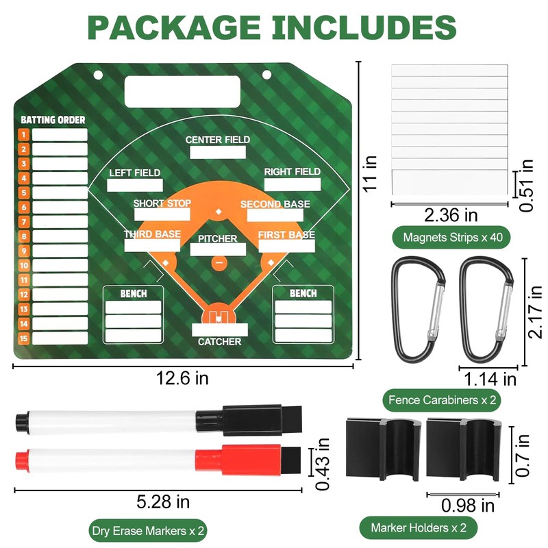 Magnetic Baseball Lineup Board, Dry Erase Coach Lineup Board, Baseball