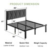 Feonase Queen Metal Bed Frame with Fabric Button Tufted Headboard,