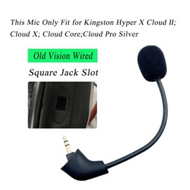 NewTH Microphone for Kingston HyperX Cloud, Cloud X Cloud Core, Pre-2021 1st Version Cloud II 2 Wired Gaming Headsets with Noise Cancellation, 3.5 mm Mini Replacement Microphone 15 cm (Square Shape