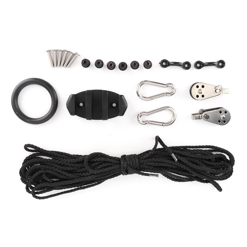 Anchor Trolley Kit with Rope Pulley Pad Eyes for Kayak