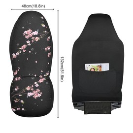 YINGQIGUAN 2 PCS Cherry Blossom Car Seat Covers Abstract Japanese Pink Flowers with Falling Petals Floral Print Vehicle Seat Protector Cushion Cover Universal Car Accessories for SUV Truck Sedan