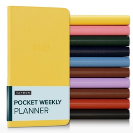 Harbor Pocket Weekly Monthly Planner 2026 - Calendar Planner and Notebook, Durable Faux Leather, 192 Pages, Softcover & Book Bound - Key West Sundance - 6 x 3.25 "