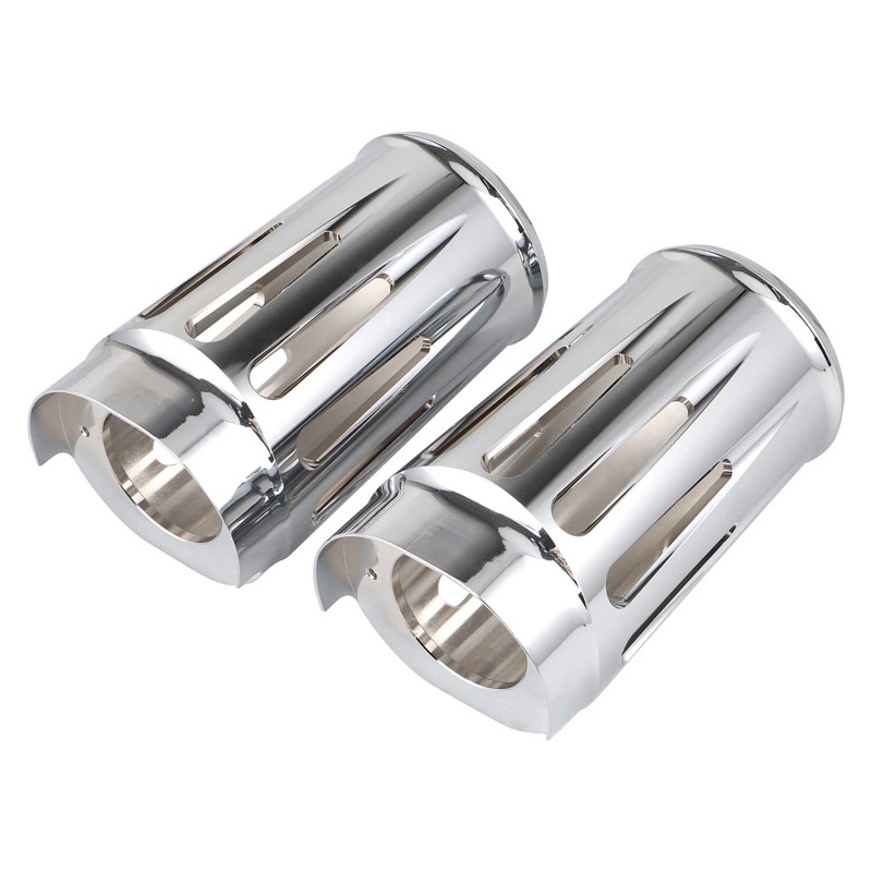 Unbranded Chrome Fork Boot Slider Cover Cow Bell For Harley