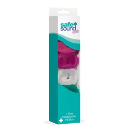 Safe and Sound Push-tab Opening 7 Day Multi-coloured Detachable Large Pill Boxes