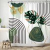 ASDCXZ Boho Leaves Shower Curtain 180x180 cm, Modern Abstract Art