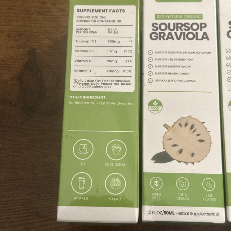 Naturesours (3) Naturesours Soursop Graviola Herbal Supplement (2 Fl oz/60ML)