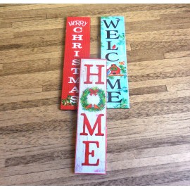 Lorraine Scuderi CHRISTMAS COUNTRY HOME 4" TALL  PORCH SIGN ~ DOLLHOUSE MINIATURE