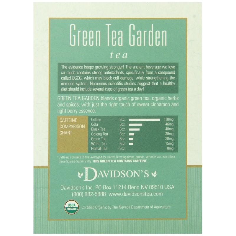 Davidson's Tea Green Tea Garden, 8-Count Tea Bags (Pack of