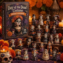Day of the Dead Countdown Calendar 24 Skull Ornaments (B)