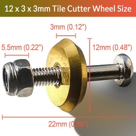 youkzuan Titanium Coating Tungsten Carbide Replacement Wheel 14A for All Sigma Pull Handle, 2pcs Tile Cutter 12mm Scoring Wheel, Alloy Manual Tile Cutter Wheels for Ceramic Porcelain Tile Glass