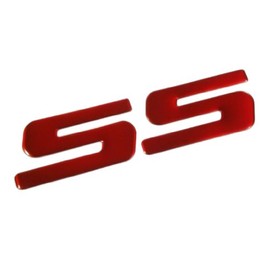 VMS RACING 2010-2015 Camaro SS Red Aluminum Emblem for Fenders, Trunk Lid and More