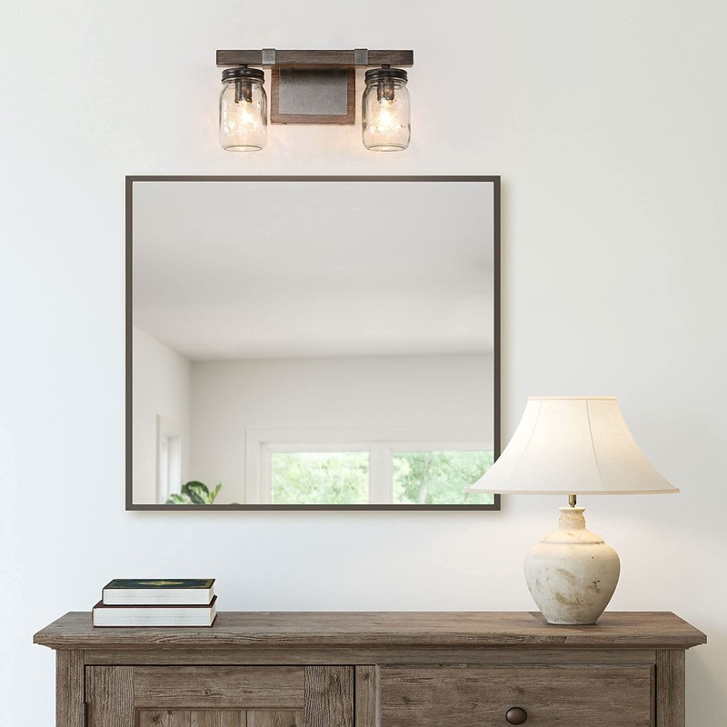 classy leaves Bathroom Light Fixtures, 2-Light Mason Jar Vanity Lights,