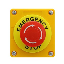 Nxtop Push Button Station, 660V 10A 2 Position 1NO 1NC Momentary Emergency Stop Push Button Switch 40mm Red Mushroom Cap 1PCS