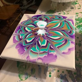 Slotted Cup for Pouring Acrylic Paint, Practical Funnel for DIY Painting, 7 Foot Funnel, Slotted Cup for Young Artists and Beginners, Painting Accessories (Fd