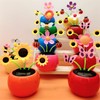 1PCS Solar Dancing Flower Apple Blossom Bee Solar Powered Car