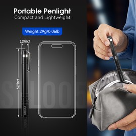 RECHOO LED Pen Light 4 Pack, Lightweight, Small Bright Pen Flashlight with Clip, Waterproof Portable Pocket Flashlight for Home, Emergencies, Inspection (Battery Included)