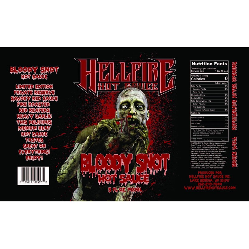 Hellfire Hot Sauce Bloody Snot - Gourmet Garlic Hot Sauce