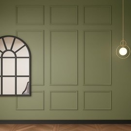 DECOZAYN Wall Molding Kit, Premade Wainscoting Panels, Picture Frame Moulding, Pre Cut Trim Kit, Wainscot for Home Decoration, 9 Frames, Factory Primed White