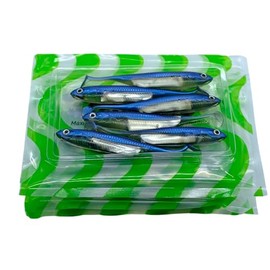 momolures Bass Lures Flashing Core Shad 4inch 5inch / Flash-J Shad Style for Pike Zander Sea fishing. (4inch - PROBLUE x5packs)