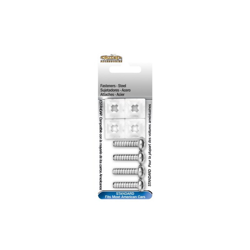 Cruiser Accessories 80230 License Plate Frame Fasteners, Standard-Steel