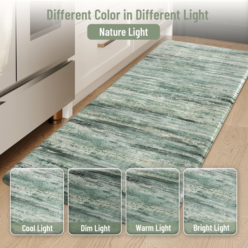 KIMODE Kitchen Mats Cushioned Anti Fatigue, Abstract Kitchen Rugs Sets