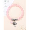 JSDDE Natural Rose Quartz Crystal Bracelet Reiki Healing Crystal Gemstone