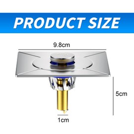 Floor Drain, Odour Trap Shower, Square Drain Shower, Removable Floor Drain Stainless Steel for Bathrooms, Kitchens and Balconies, Suitable for Most Floor Drain Showers from 9.8 - 10 cm