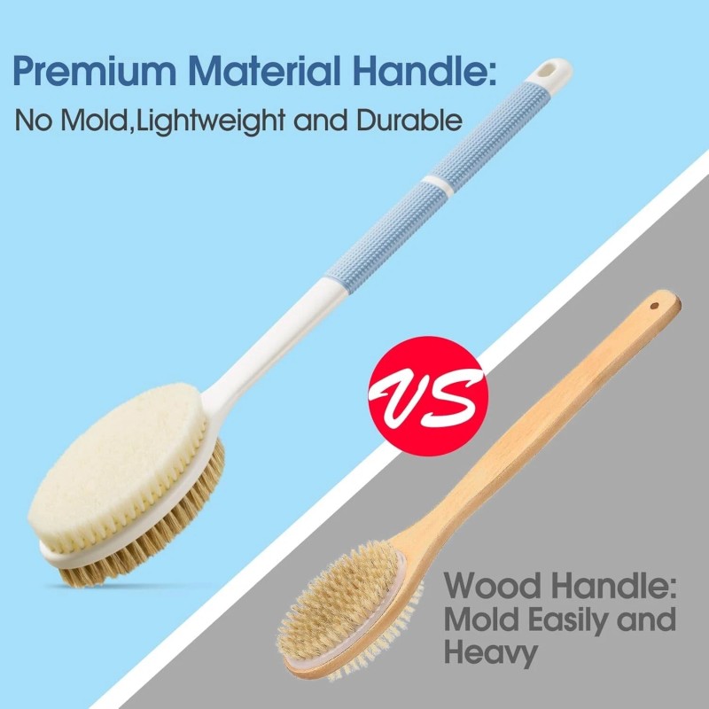Backski Back Scrubber Anti Slip for Shower,Shower Brush Long Handle
