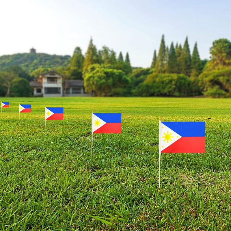 Newperlite Philippines Stick Flag Filipino Small Mini Hand Held Flags