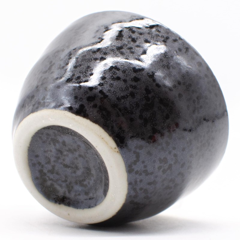 Mino Ware 464-0007 Black Glazed Cup Guinomi Ochoko Diameter 2.0