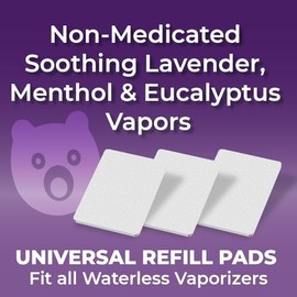Kids Relief™ Almohadillas de repuesto universales para vaporizador enchufable sin agua, lavanda, mentol y eucalipto, paquete adicional (20 + 5 gratis)